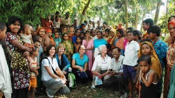 Dr. Ronald with Bangladeshi villagers